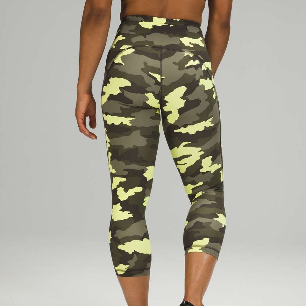 🌈 Lululemon Swift Speed High-Rise Crop 21" – Neon Camo – Size 8  NWT